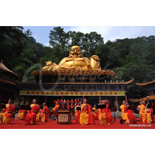 decoración al aire libre budismo gran metal antiguo bronce maitreya Buda